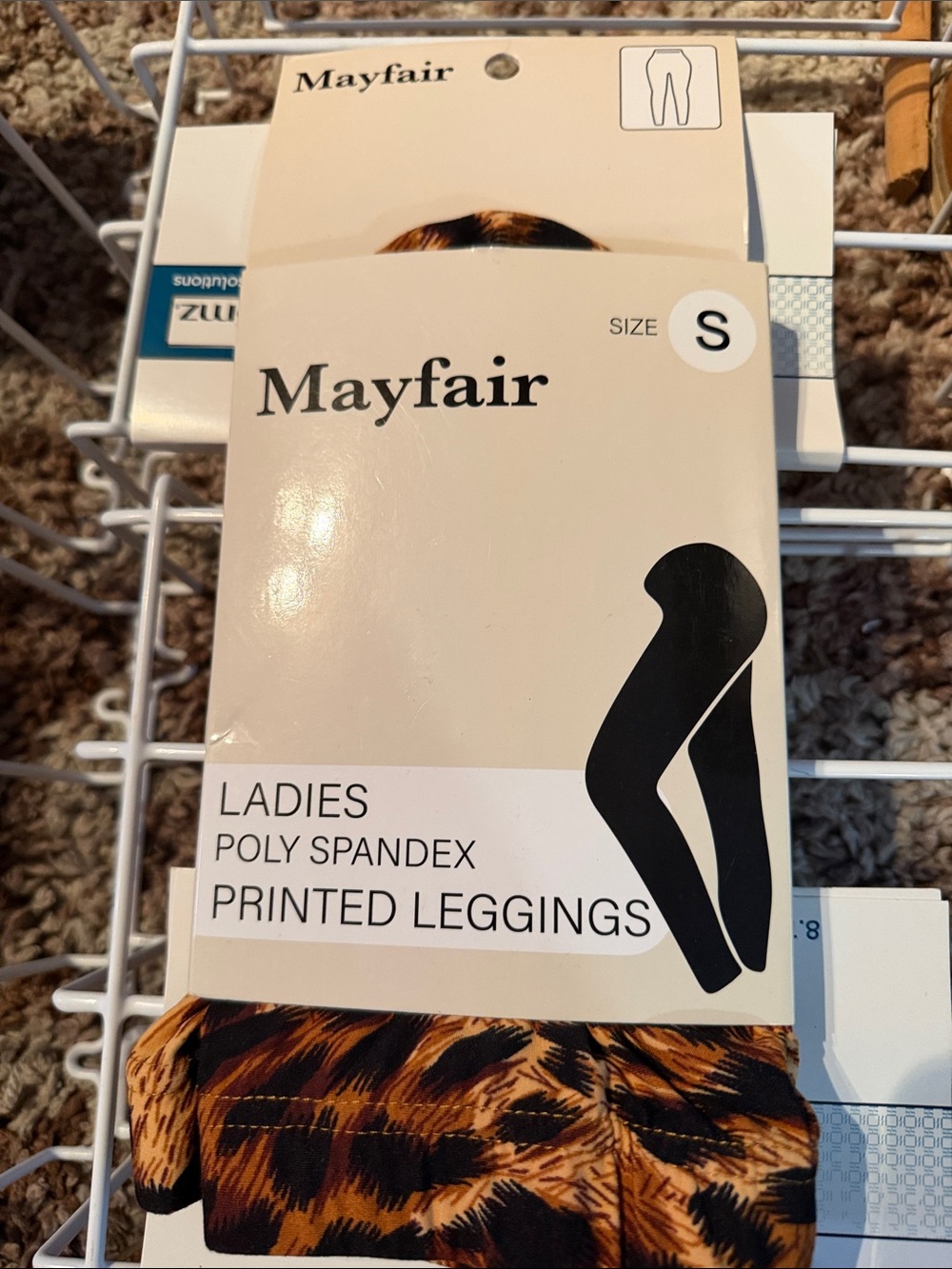 Women's Brown Animal Print Poly-Spandex Leggings - S